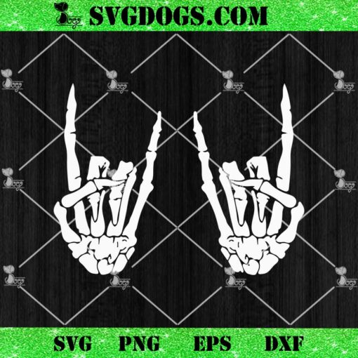 Skeleton Hand SVG PNG, Skeleton Rock On Hand SVG