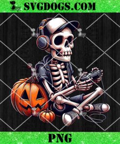 Skeleton Playing Video Game Halloween PNG, Boys Gamer PNG