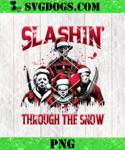 Slashing Through Through Snow PNG, Series Killer Xmas PNG, Horror Christmas PNG