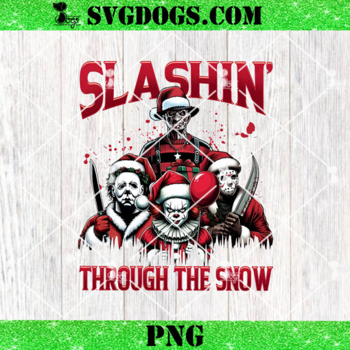 Slashing Through Through Snow PNG, Series Killer Xmas PNG, Horror Christmas PNG