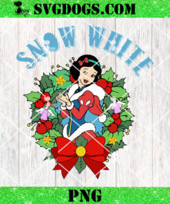 Snow White Princess Christmas PNG, Disney Snow White Christmas Wreath PNG