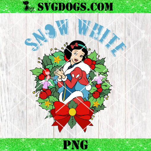 Snow White Princess Christmas PNG, Disney Snow White Christmas Wreath PNG