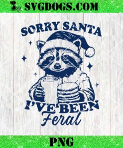 Sorry Santa Ive Been Feral SVG, Funny Christmas Raccoon Cookies And Milk SVG PNG