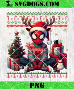 Spiderman Ugly Christmas Sweater PNG, Super Christmas PNG