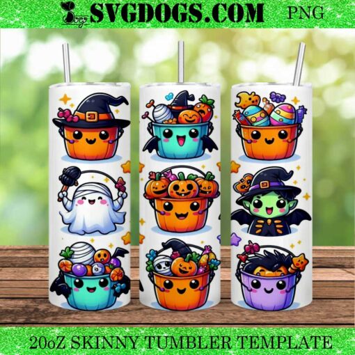 Spooky Nuggets Meal Bucket Halloween 20oz Tumbler Wrap PNG, Spooky Nuggets Cartoon 20oz Tumbler Wrap PNG