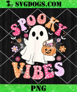 Spooky Vibes Ghost PNG, Cute Ghost Halloween PNG