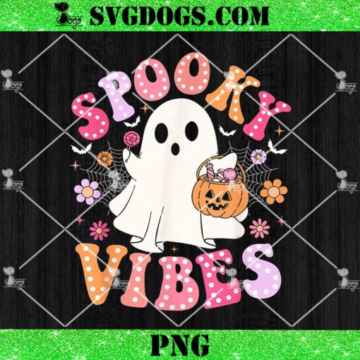 Spooky Vibes Ghost PNG, Cute Ghost Halloween PNG