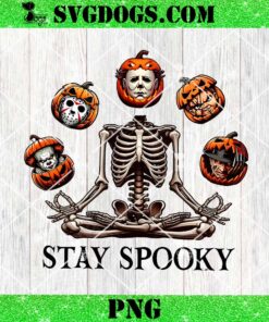 Stay Spooky Skeleton Halloween Movie Killers PNG, Horror Skeleton Pumpkin PNG