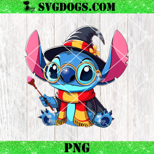 Stitch Harry Potter PNG, Stitch Wizard Halloween PNG