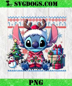 Stitch Ugly Christmas Sweater PNG, Stitch Christmas Lilo And Stitch PNG