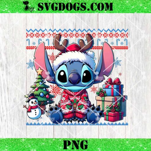 Stitch Ugly Christmas Sweater PNG, Stitch Christmas Lilo And Stitch PNG