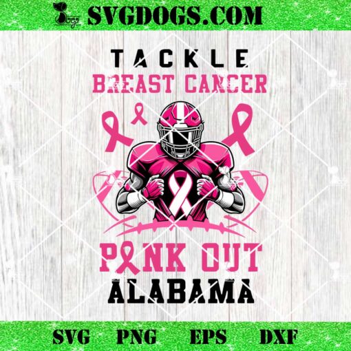 Tackle Breast Cancer Pink Out Alabama PNG, Alabama Crimson Tide player PNG