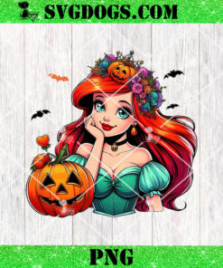 The Little Mermaid Halloween PNG, Princess Ariel Pumpkin PNG