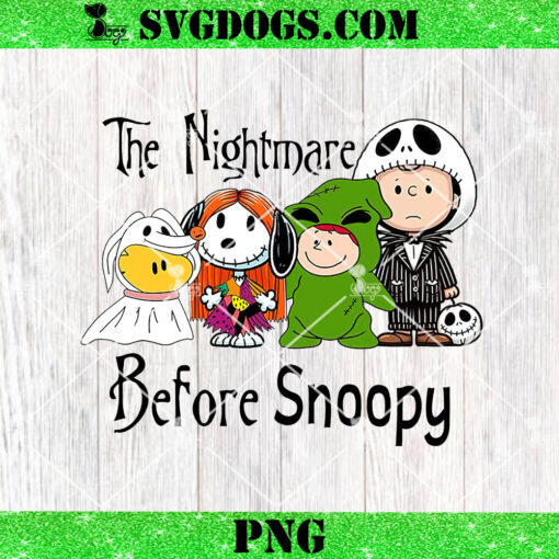 The Nightmare Before Snoopy Christmas PNG, Jack Skellington And Friends PNG