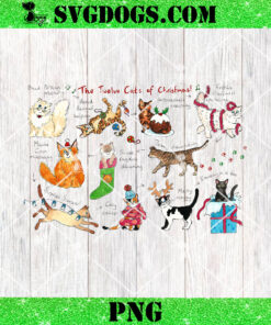 The Twelve Cats Of Christmas PNG, Cat Christmas Cards PNG