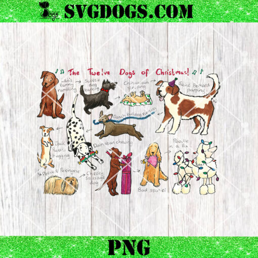 The Twelve Dogs of Christmas PNG, Dog Christmas Cards PNG, Family Dog PNG