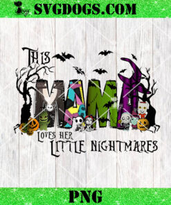 This Mama Loves Her Little Nightmare PNG, Horror Mama PNG, Jack and Sally PNG