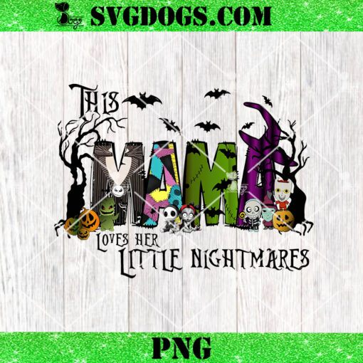 This Mama Loves Her Little Nightmare PNG, Horror Mama PNG, Jack and Sally PNG