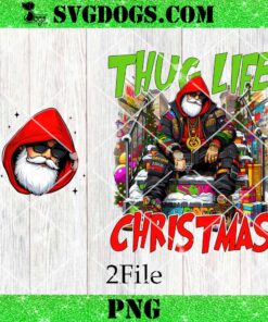 Thug Life Santa Christmas PNG Bundle, Funny Cool Santa Claus PNG