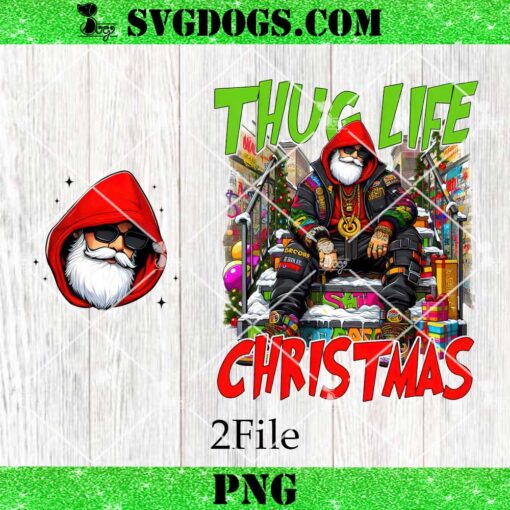 Thug Life Santa Christmas PNG Bundle, Funny Cool Santa Claus PNG