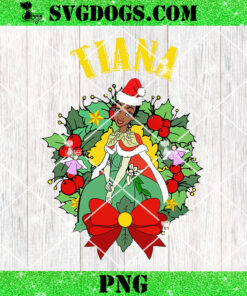 Tiana Princess Christmas PNG, Disney Tiana Christmas Wreath PNG