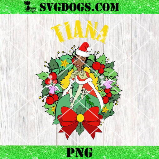 Tiana Princess Christmas PNG, Disney Tiana Christmas Wreath PNG