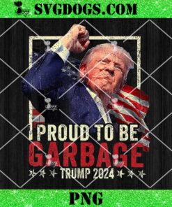 Funny Trump MAGA Cartoon Garbage Can American Flag PNG, Garbage Trump PNG