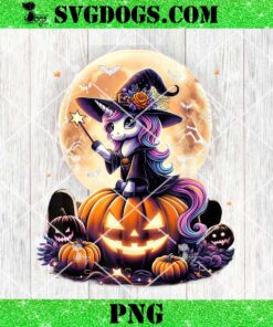 Unicorn Witch Pumpkin Halloween PNG, Girls Daughter PNG