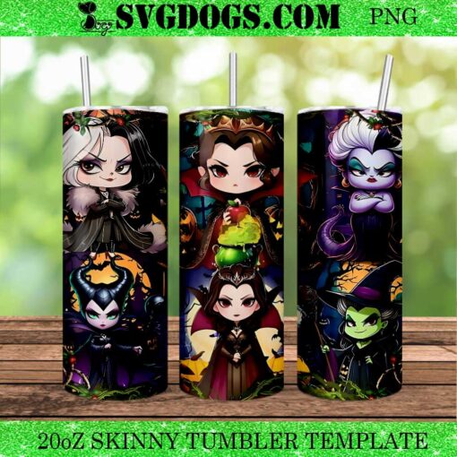 Villain Friends 20oz Tumbler Wrap PNG, Disney Villains 20oz Tumbler Wrap PNG