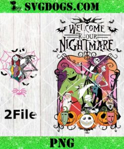 Welcome To Our Nightmare PNG, Jack And Sally With Friends Holloween PNG, Horror Christmas PNG