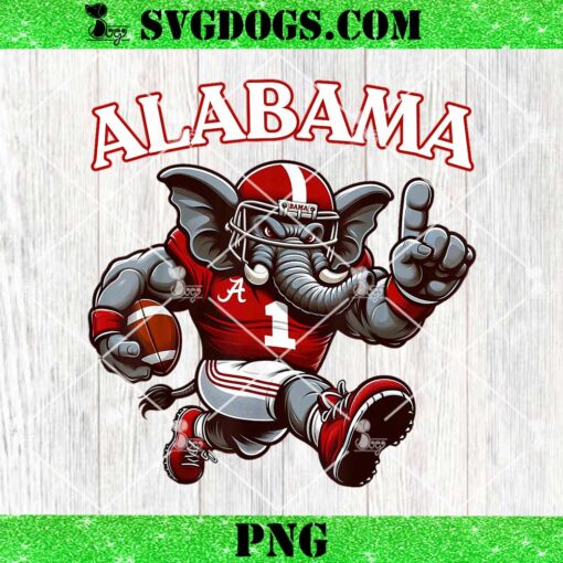 Alabama Roll Tide Football PNG, Funny Love Elephant Animal PNG