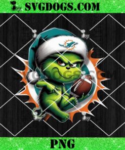 Baby Grinch Miami Dolphins football PNG, Grinch Dolphins NFL PNG