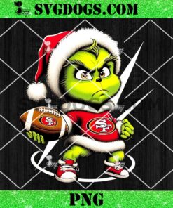 Baby Grinch San Francisco 49ers Football PNG, Grinch NFL Christmas PNG