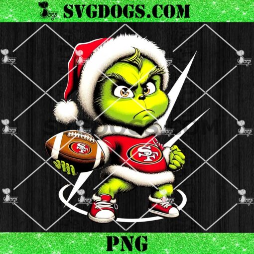 Baby Grinch San Francisco 49ers Football PNG, Grinch NFL Christmas PNG