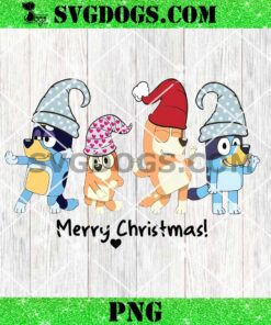 Bluey Family Dancing Christmas PNG, Merry Christmas Bluey And Friends PNG