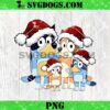 Bluey Family Santa Hat PNG, Bluey Merry Christmas PNG