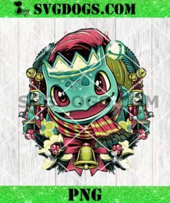 Bulbasaur Pikachu Santa PNG, Christmas Amphibian PNG