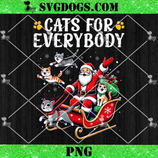 Cats For Everybody Christmas Cat PNG, Xmas Santa PNG