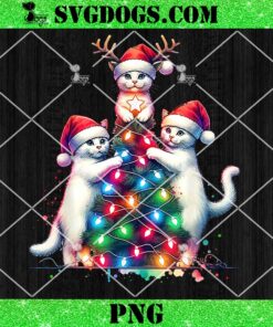 Christmas Cat Lights PNG, Xmas Cats PNG, Christmas Cat Lover PNG