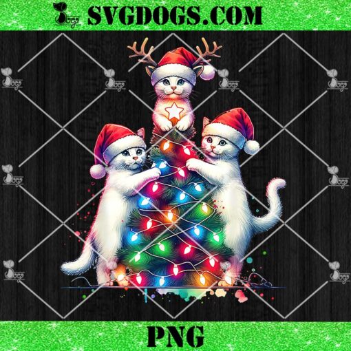 Christmas Cat Lights PNG, Xmas Cats PNG, Christmas Cat Lover PNG