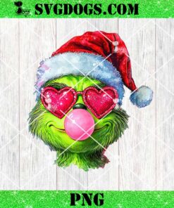 Christmas Grinch Blowing Up Bubble PNG, Christmas Mean Guy PNG, Rolling Up Some Christmas Spirit PNG