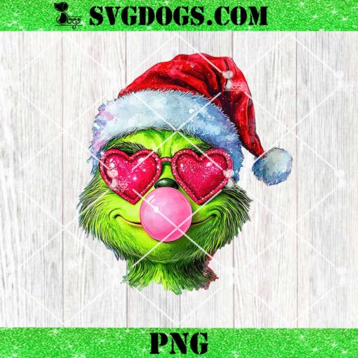 Christmas Grinch Blowing Up Bubble PNG, Christmas Mean Guy PNG, Rolling Up Some Christmas Spirit PNG