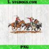 Bucking Santa PNG, Christmas Rodeo PNG, Cowboy Santa Driving Bucking Horse Rodeo PNG