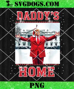 Daddys Home White House Trump Pink 2024 Retro 80s PNG, Trump Christmas PNG