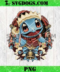 Christmas Turtle Pokemon PNG, Santa Squirtle Pikachu PNG