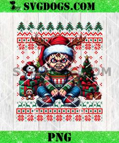 Chucky Christmas Ugly Sweater PNG, Horror Killer Chucky Christmas PNG, Horror Santa Christmas PNG