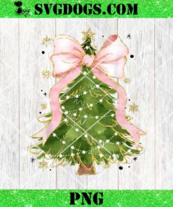 Coquette Bow Christmas Tree PNG, Xmas Holiday Girly PNG