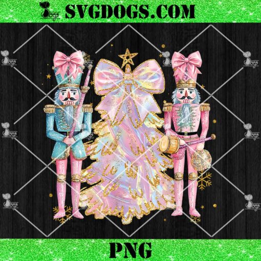 Coquette Christmas Tree Pink Nutcrackers Pink PNG, Nutcrackers Girls PNG