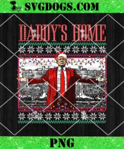 Daddys Home White House Trump Pink 2024 Retro 80s PNG, Trump Christmas PNG