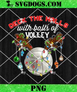 Deck The Halls With Balls of Volley PNG, Christmas Volleyball PNG